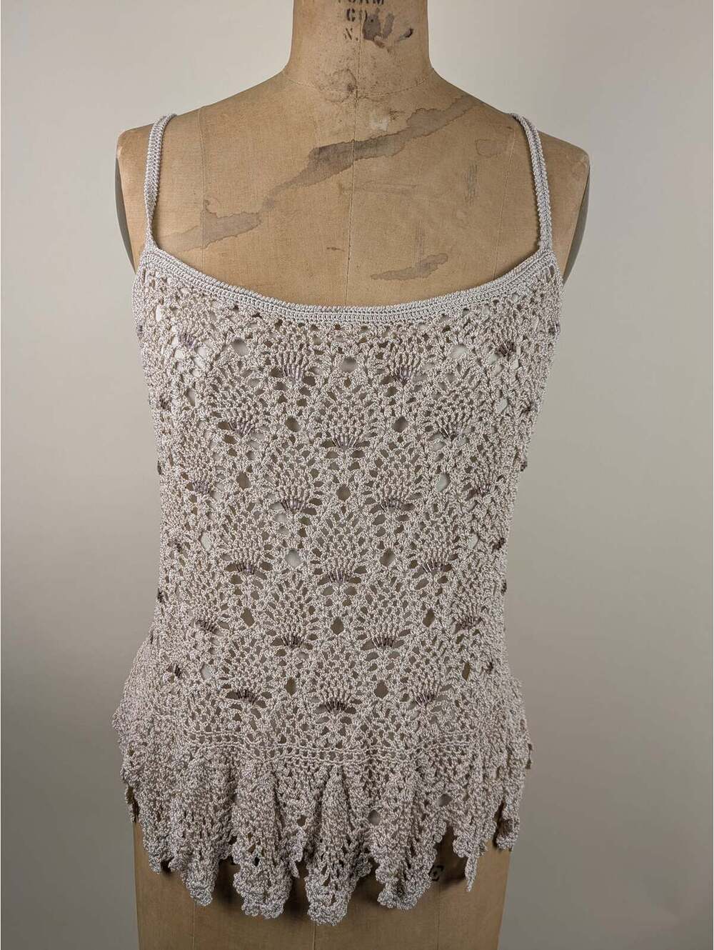 90's/y2k maria gratchvogel crochet cottage tank top
